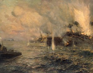 A batalha naval em Tsushima em 27 de maio de 1905 de Arkadi Afanassjewitsch Tschumakow