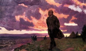 "Lenine a Razliv", pintura de Arkady Alexandrovich Rylov