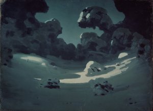 Manchas de luar na madeira. Inverno, 1898-1908 de Arkhip Ivanovich Kuindzhi