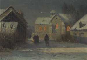 Missa da meia-noite, noite de Natal em Bertincourt, Champagne de Armand Guery