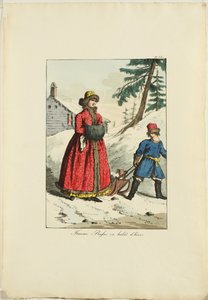 Roupas de inverno russas de Moeurs et Costumes des Russes, 1817 de Armand Gustave Haubigant