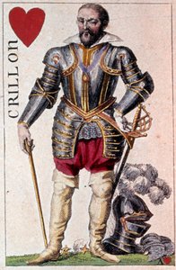 Representação de Louis de Balbes de Berton, cavaleiro apelidado de Bravo Crillon. Detalhe de uma carta feita por Gustave Houbigant (1789-1862) Paris B.N. do século XIX.