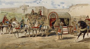 Transporte de um príncipe franco da época de Carlos Magno, século IX