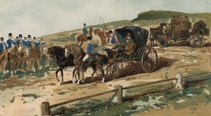 Postilions, carruagem e correio, Holanda, século XIX