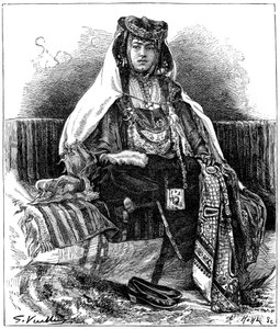 Ouled Nail dancer, Argélia, c1890