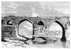 A ponte de Dezful, Irã, 1895.
