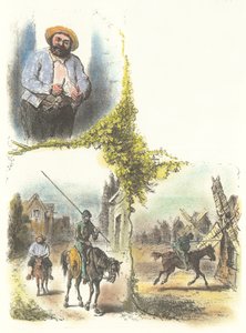 Ilustração de Armand-Louis-Henri Telory para a adaptação infantil de Don Quichot de Armand Louis Henri Telory