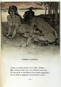 Ilustração de Armand Rassenfosse (1862 - 1934) para o poema "Femmes damnees" em "Les fleurs du mal" de Charles Baudelaire (1821-1867) 1899