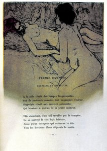 Ilustração de Armand Rassenfosse (1862 - 1934) para o poema "Femmes damnees" em "Les fleurs du mal" de Charles Baudelaire (1821-1867) 1899 de Armand Rassenfosse