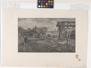 La Gare De Valmondois (A estação de comboio de Valmondois) (gravura e roleta)