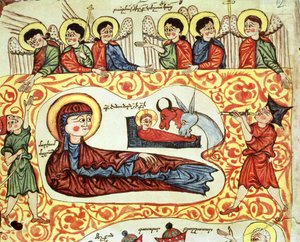 Ms 404 fol.1v A Natividade, de um Evangelho