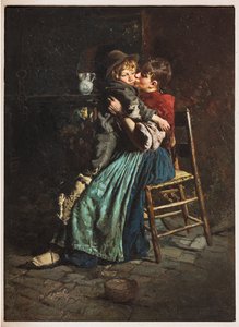Um beijo de mãe (óleo sobre tela)