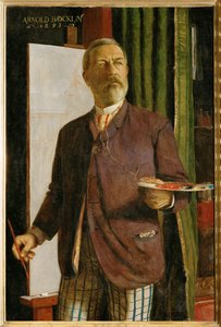 Selbstportrait im Studio - Autorretrato no seu estúdio ... (pintura sobre tela) de Arnold Böcklin
