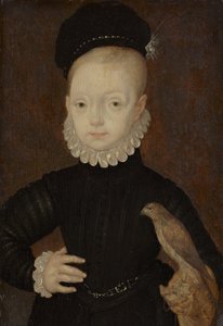 James VI e I, 1566 - 1625. Rei da Escócia 1567 - 1625. Rei da Inglaterra e Irlanda 1603 - 1625 (Quando menino) de Arnold Bronckorst