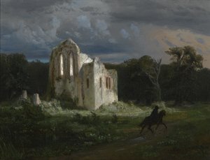 Paisagem ao luar com ruína de Arnold Böcklin
