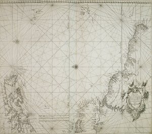 Uma carta do Brasil encadernada no "Atlas of werelts-water-deel en des selfs zee-custen" de Jacob Colom de Arnold Colom