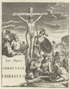 Cristo na cruz Página de rosto para: A. Bynaeus, Cristo Crucificado, 1725 de Arnold Houbraken