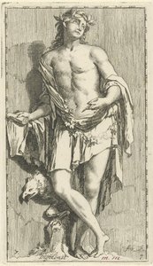 Personificação da poesia
Digtkonst (título sobre o objecto)
Uma e quarenta e oito peças, verscheydene Sinnebeelden (título da série) de Arnold Houbraken