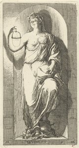 Personificação da sabedoria Wysheyt (título no objeto) Quarenta e uma peças, várias estátuas de Sinne (título da série) de Arnold Houbraken