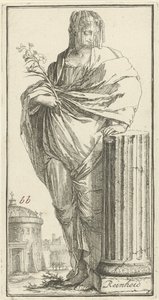 Personificação da limpeza
Pureza (título sobre o objecto)
Uma e quarenta e oito peças, verscheydene Sinne beelden (título da série) de Arnold Houbraken