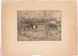 Prado com árvores e vacas de Arnold Koning