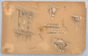 Detalhes arquitetônicos em Lisieux de Arnold William Brunner