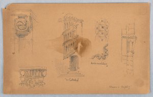 Detalhes arquitetônicos em Nevers de Arnold William Brunner