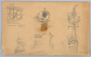 Esboços arquitetônicos em Caen de Arnold William Brunner