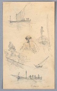 Esboços no porto de Catania de Arnold William Brunner