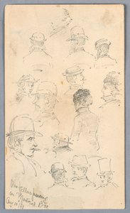 Esboços de pessoas no barco de Montreal de Arnold William Brunner