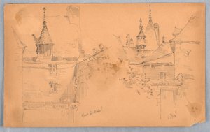 Duas cenas no Mont St. Michel e Vitré de Arnold William Brunner