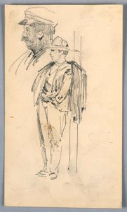 Dois esboços de homens de Arnold William Brunner