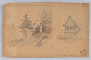 Dois esboços da casa do Sr. Bowle de Arnold William Brunner