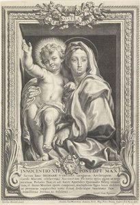 Maria com o Menino Jesus Spes Nostra Salve (título no objeto)