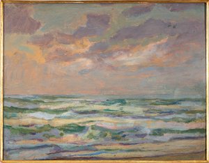 Marina, c.1910s (pintura a óleo) de Aroldo Bonzagni