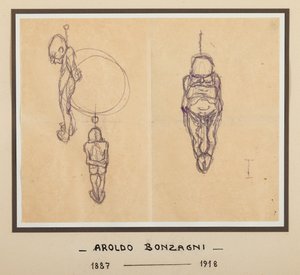 O Enforcado (tinta da China sobre papel) de Aroldo Bonzagni