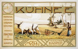 Reprodução de um cartaz publicitário Kuhnee Agricultural Manufacturers, 1899
