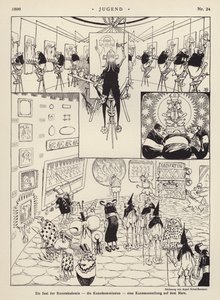 Uma Sala da Academia de Arte; a Comissão de Arte; uma Exposição de Arte em Marte (litho) de Arpad Schmidhammer