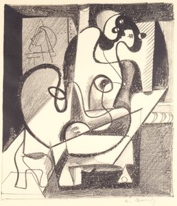 Pintor e modelo (A Câmara da Criação) de Arshile Gorky