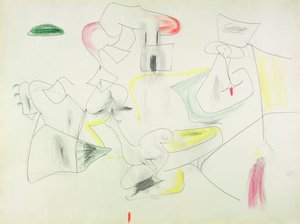 Sem título (lápis de cor e lápis sobre papel) de Arshile Gorky