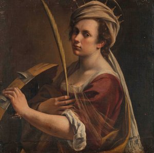 Auto-retrato como Santa Catarina de Alexandria, c.1616 (óleo sobre tela) de Artemisia Gentileschi