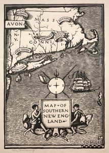 Mapa do Sul de Nova Inglaterra de Arthur Allen Lewis