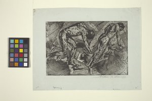 Revolta (gravura e aquatint) de Arthur Bowen Davies