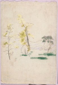 paisagem com três árvores individuais do livro AB Davies, edição 33, 50 de Arthur Bowen Davies