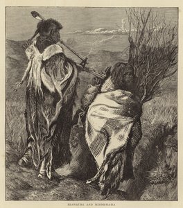 Hiawatha e Minne-Ha-Ha (gravura) de Arthur Boyd (after) Houghton