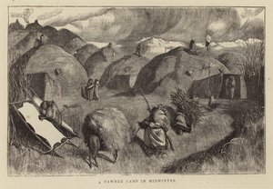 Um acampamento Pawnee no meio do inverno de Arthur Boyd Houghton