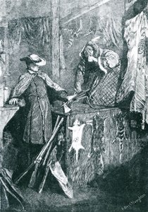 Negociando com os índios nos Estados Ocidentais da América, gravada por Joseph Swain (1820-1909) 1871 de Arthur Boyd Houghton