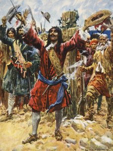 La Salle tomando posse da Louisiana, ilustração de 