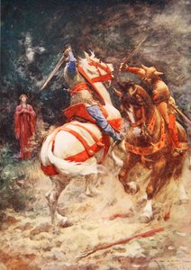 O Cavaleiro do Cisne (cor litho) de Arthur C. (after) Michael