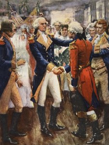 Washington despedindo-se dos seus oficiais, ilustração de 